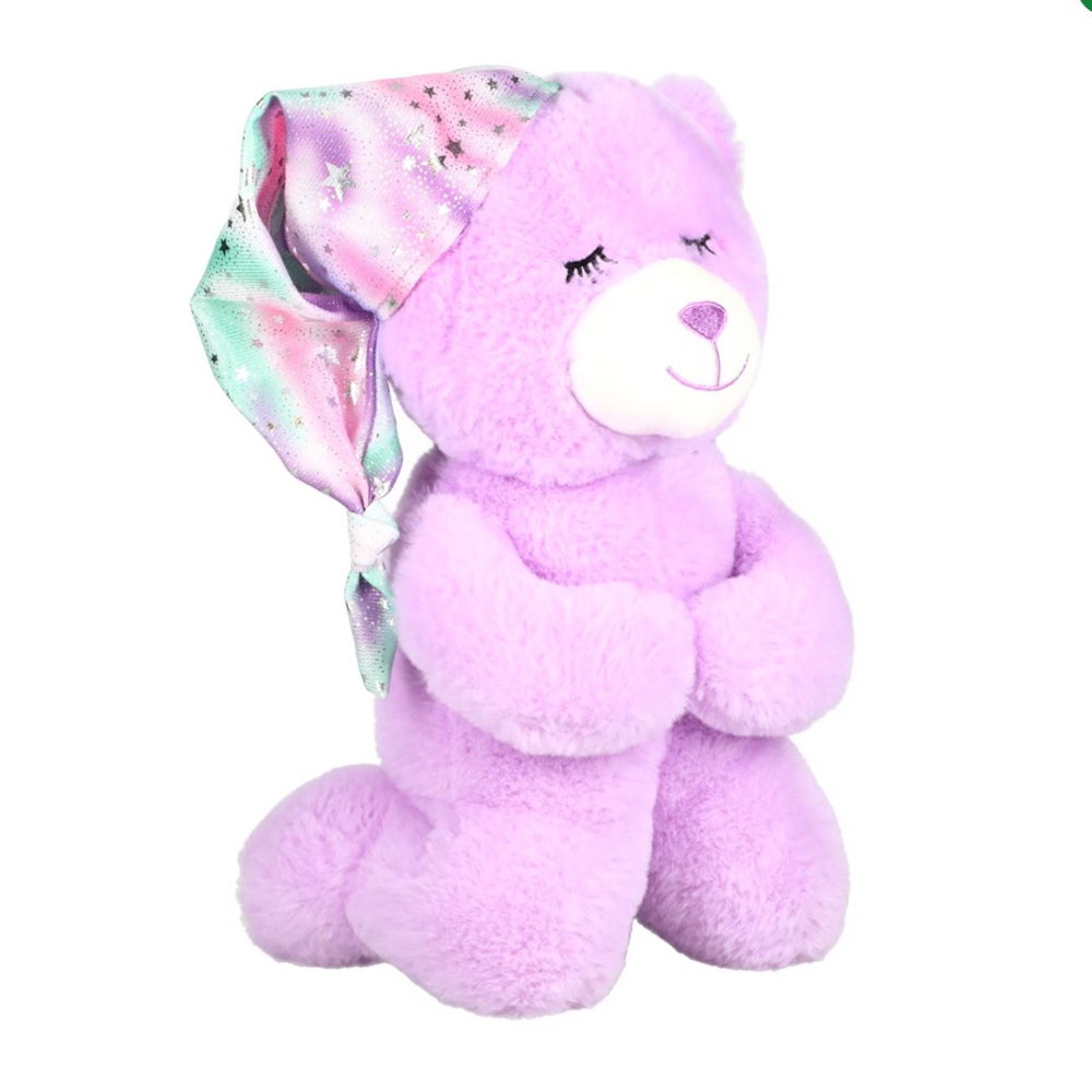Purple Prayer Bear, Bedtime Prayer Bear, Now I Lay Me Down To Sleep Prayer Bear